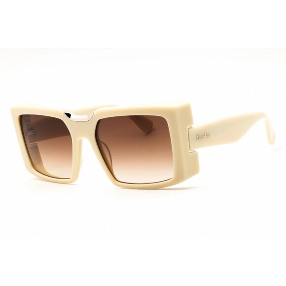 NEW MAX MARA SUNGLASSES IVORY BROWN WOMEN EYEWEAR MAX MARA MM0124 25F